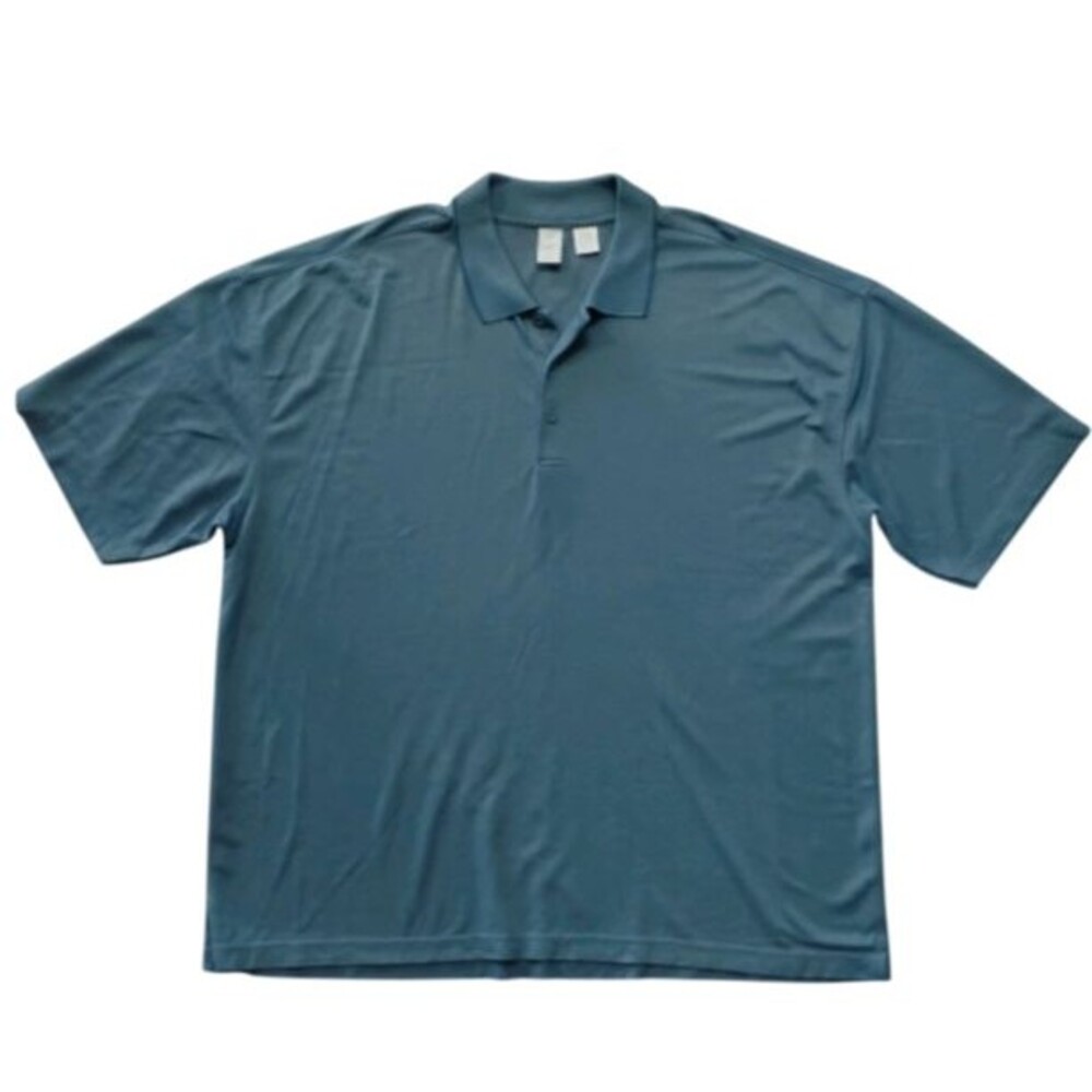 Burma Bibas Polo Shirt Men's Size 2XL XXL Short Sleeve Rayon/Polyester Golf Blue